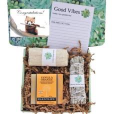 "Felicitaciones" Caja de regalo Good Vibes para mujer (Caja de regalo Good Vibes para mujer - Pequeña - Tarjeta "Felicitaciones")