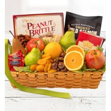 Cesta de regalo de frutas y dulces kosher (Cesta de regalo de frutas y dulces kosher - Deluxe)