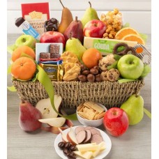 Cesta de frutas y dulces exclusiva de gran tamaño