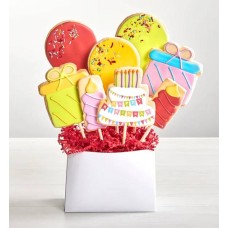 Arreglo de galletas de cumpleaños de 8 piezas