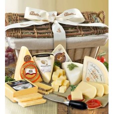 Cesta de regalo con quesos artesanales americanos de primera calidad