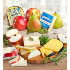 Caja de regalo gourmet de fruta fresca y queso