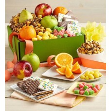 Caja de frutas y dulces de primavera