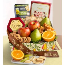 Gracias por su cesta de regalo de frutas frescas del huerto.