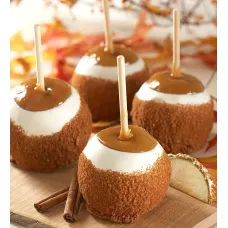 Manzana con caramelo y tarta de manzana (4 unidades)