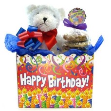 Ramo de galletas sin gluten con forma de osito de peluche de cumpleaños (1/2 docena)