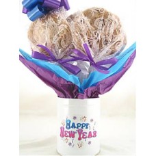 Lata de postres con tallo "Feliz Año Nuevo" (1/2 docena)