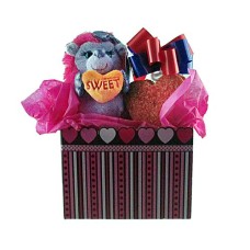 Erizo con conjunto de regalo de asas de galletas en forma de corazón