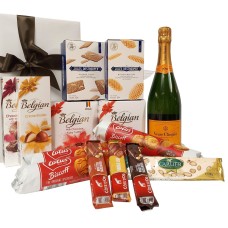 Paquete de regalo belga-francés con Veuve Clicquot