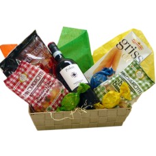 Cesta de regalo italiano-española con vino italiano