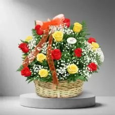 Cesta de 25 rosas rojas
