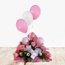 globos 6 rosas