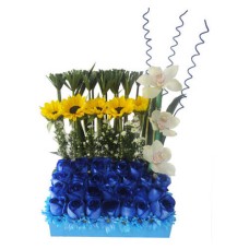 Arreglo floral de flores azules - FAZ005