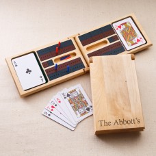 Juego de juego de cribbage de madera personalizado