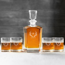 Juego de decantador personalizado con 4 vasos bajos