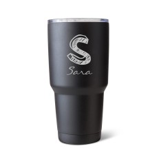 30 oz Taza inicial cepillada negra mate