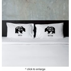Juego personalizado de fundas de almohada Mama Bear y Papa Bear