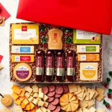 Caja de regalo de salchicha y queso para untar de celebración de