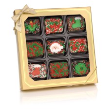 Mini Crispy bañados en chocolate navideño - Caja de regalo con ventana (9 unidades)