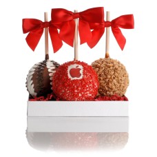 Manzanas de chocolate con caramelo con logo - Set de regalo de 3