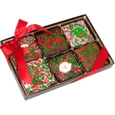 Brownies extra grandes de triple chocolate para Navidad - Caja de regalo de 6 unidades
