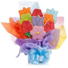 Precioso ramo de galletas con forma de flores (5 galletas)