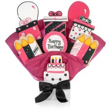 Feliz cumpleaños de la muchacha de la galleta Ramo (5 cookies)