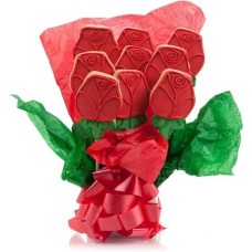 Ramo de galletas de rosas rojas (5 galletas)