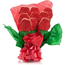Red Roses 5 Cookie Bouquet (7 Cookies)