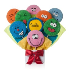 Ramo de galletas con caras divertidas (5 galletas)
