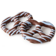 Pretzels cubiertos de chocolate con glaseado azul - 96 unidades
