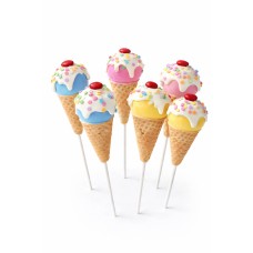 Cake pops con forma de cono de helado - Set de 6 unidades