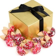 Romántica mano sumergida y decorada Gourmet Fortune Cookies- Caja de regalo de 24