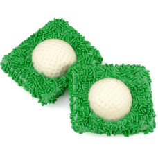 Galleta de chocolate con forma de pelota de golf, media galleta individual.