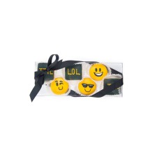 Mini galletas de azúcar glaseadas con emojis - Caja de regalo transparente de 10 unidades