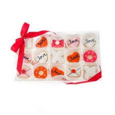 Love Mini Cookie - Caja de regalo transparente, 15 piezas