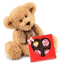 Galletas sándwich Sweetheart bañadas a mano - Regalo de osito