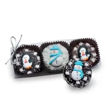 Caja de regalo de acrílico transparente de 3 Oreos de invierno