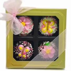Caja de 4 Oreos bañadas y decoradas para el Día de la Madre