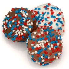 Blanco rojo y azul Estrellas chocolate sumergió Oreos- envuelta individualmente