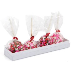 Palitos de brownie con chispas de corazones - Caja de regalo de 4 unidades