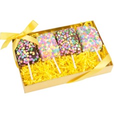 Palitos de arroz inflado con confeti bañados en chocolate - Juego de 4
