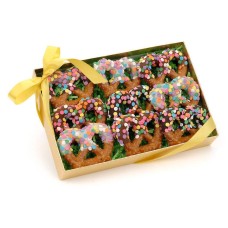 Pretzels retorcidos con confeti de chocolate, caja de 9 unidades