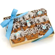 Giros de pretzel de chocolate de invierno, caja de 9