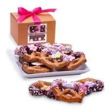Giros de pretzel de chocolate belga del día de la madre - Caja de regalo gourmet