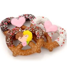 Romántica chocolate pretzel Twists- envuelve individualmente
