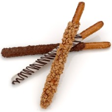 El chocolate y caramelo clásico del pretzel varitas