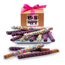 Spring Belgian Chocolate Pretzel Wands- Caja de regalo gourmet