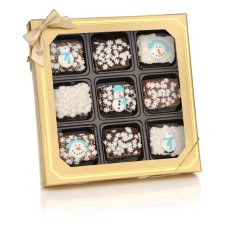 Invierno chocolate sumergido mini crujiente barras de arroz- Ventana caja de regalo de 9