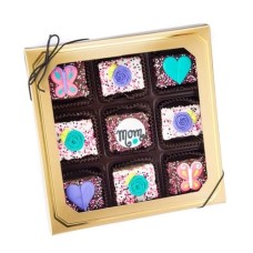 Día de la Madre de chocolate sumergido mini crujiente barras de arroz- Ventana caja de regalo de 9